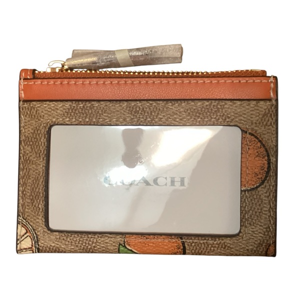 Coach Set of Wristlet And Cardholder in Orange Print 🍊NWT - Picture 7 of 8